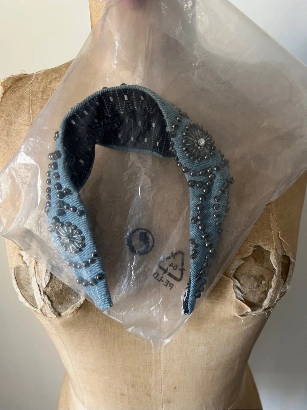 Namjosh denim studded headband